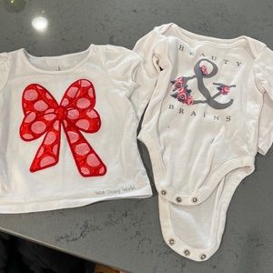 Tee shirts- long sleeve onesie/ shirt sleeve tee